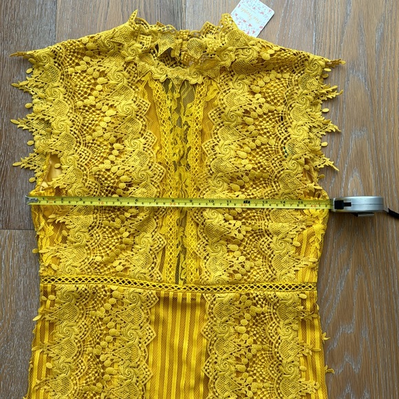 Free People Honey Mini lace dress in Marigold - Picture 6 of 12